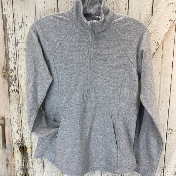 Kyodan Tops - Kyodan Outdoor Women's Pullover Size Med 1/4 Zip Running Herringbone Light Gray